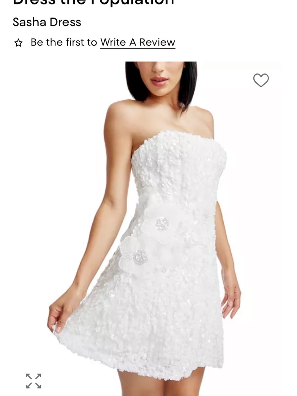 Dress the Population White Strapless Sasha Dress